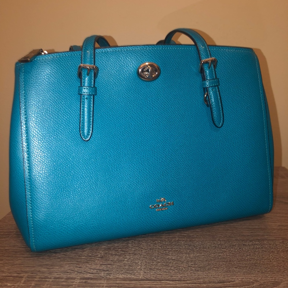 Blue Leather Coach Purse